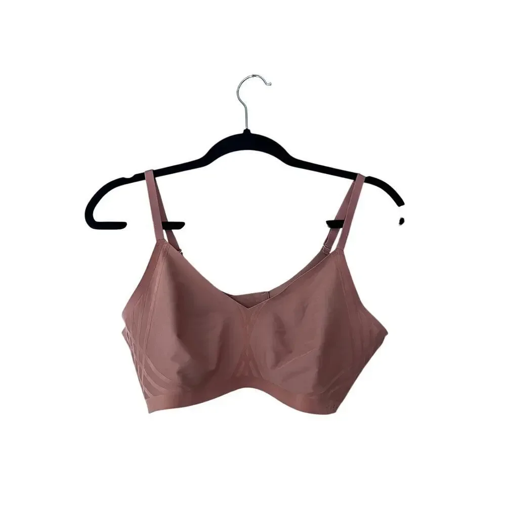 Honeylove Silhouette Bra Wireless Large Tan Beige Sand T Shirt Smooth